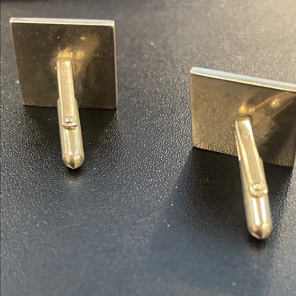 Silvertone Square Cufflinks (B) View 3